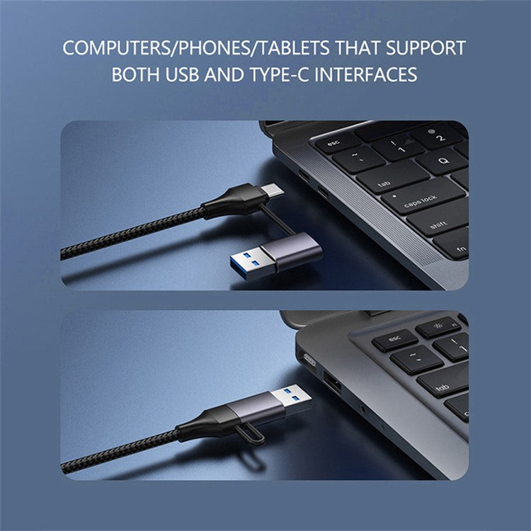 T235 Multi-Port Hub USB+Type-C 3.0 Adapter to 3xUSB 3.0+2xCard Reader Slots