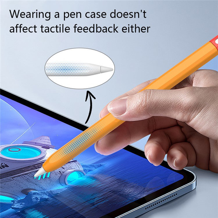 For Apple Pencil Pro Silicone Sleeve Color Splicing Stylus Pen Protective Skin Cover - Black+Red