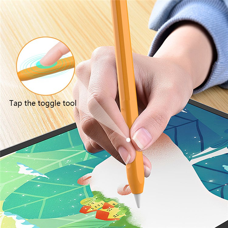 For Apple Pencil Pro Silicone Sleeve Color Splicing Stylus Pen Protective Skin Cover - Purple