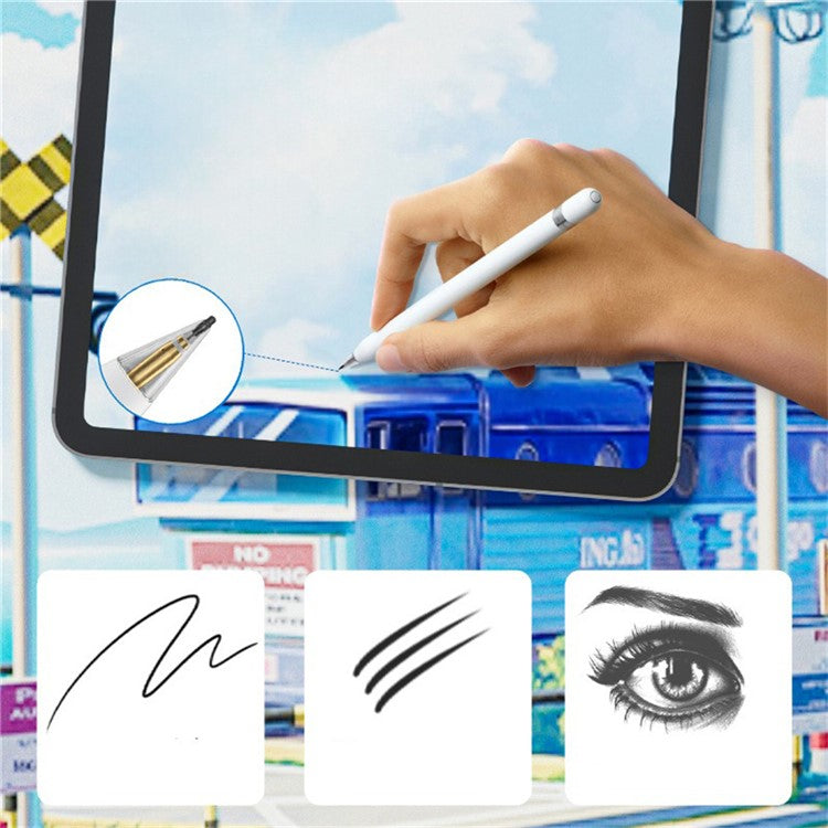 For Apple Pencil (2nd Generation) / Pencil (1st Generation) / Pencil (USB-C) / Pencil Pro Damping Tips Fine Point - 4B / White