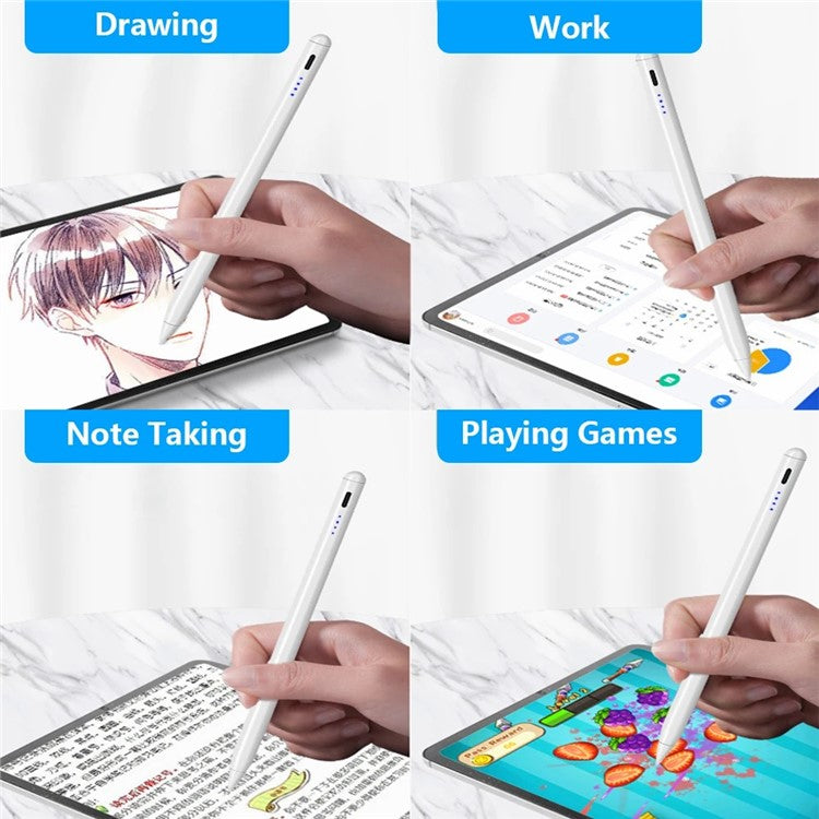 Universal Capacitive Stylus with 4-LED Battery Indicator for iOS and Android Devices