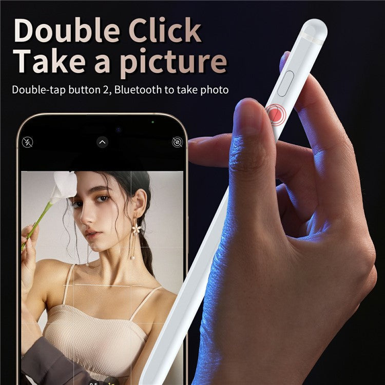 Tablet Phone Stylus Precise Writing Rechargeable Capacitive Pen - White