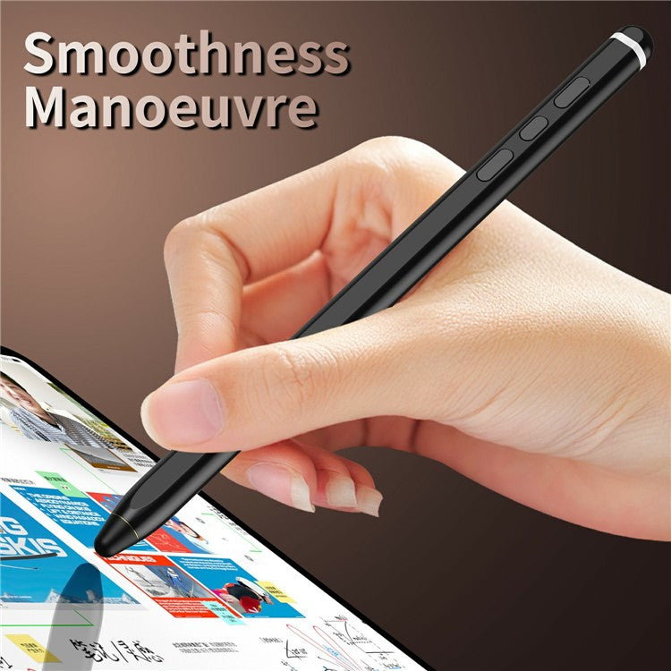 Tablet Phone Stylus Precise Writing Rechargeable Capacitive Pen - Black