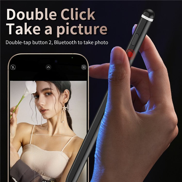 Tablet Phone Stylus Precise Writing Rechargeable Capacitive Pen - Black