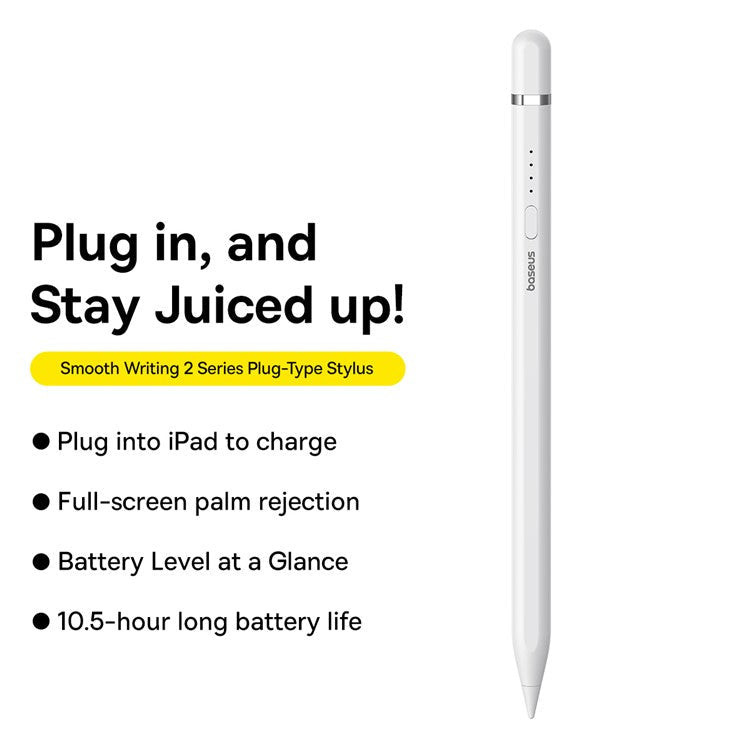 BASEUS Smooth Writing 2 Series Stylus Pen Plug-In Type Charging Capacitive Pencil (iP Active Bluetooth Version)