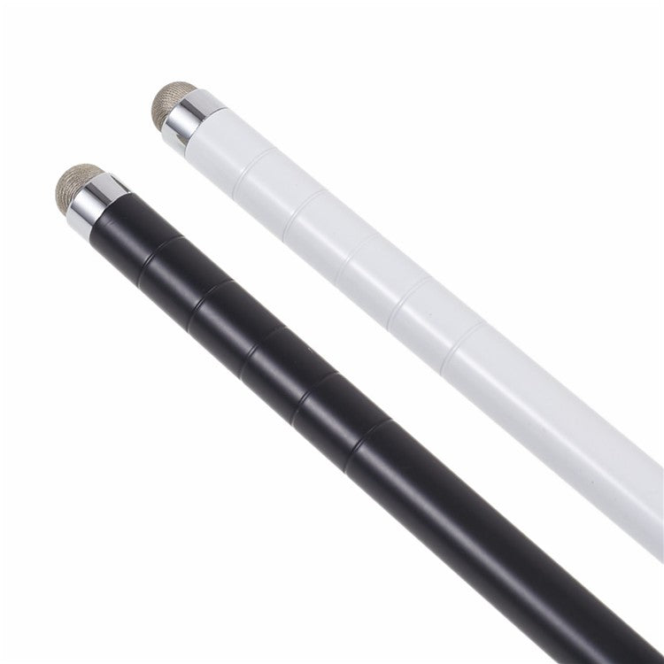 Dual Tips Retractable Passive Stylus Screen Touch Pen for Smooth Writing, Drawing - White