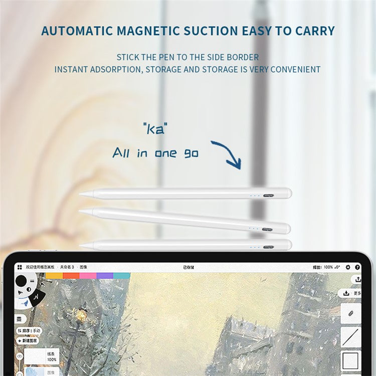 6WP Active Capacitive Pen Anti False Touch Bluetooth Stylus POM Nib Pencil with Indicator Light
