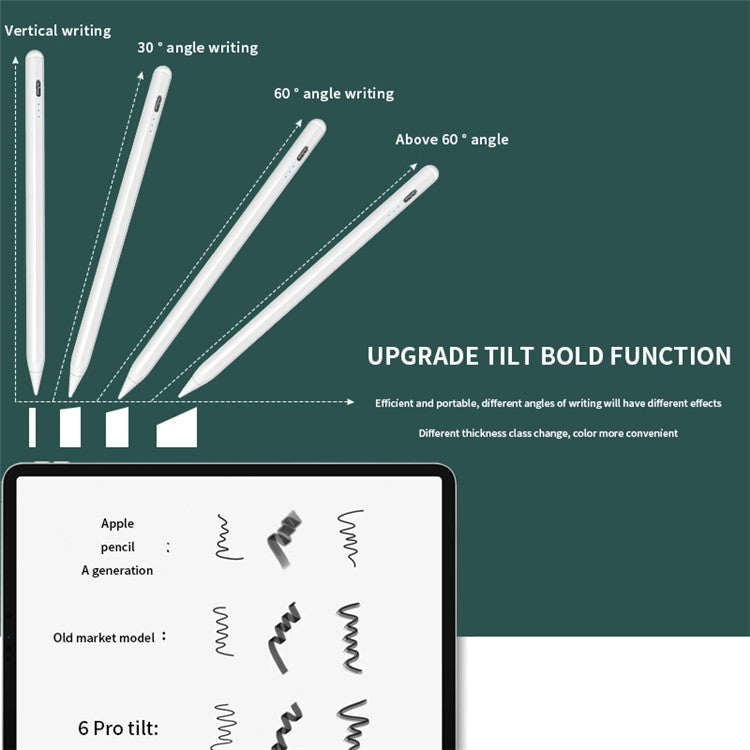 6WP Active Capacitive Pen Anti False Touch Bluetooth Stylus POM Nib Pencil with Indicator Light