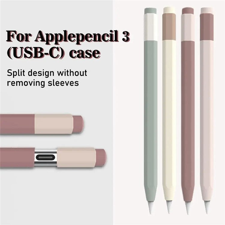 For Apple Pencil (USB-C) Anti-skid Silicone Protective Sleeve Capacitive Stylus Pen Anti-drop Cover - Milkshake White