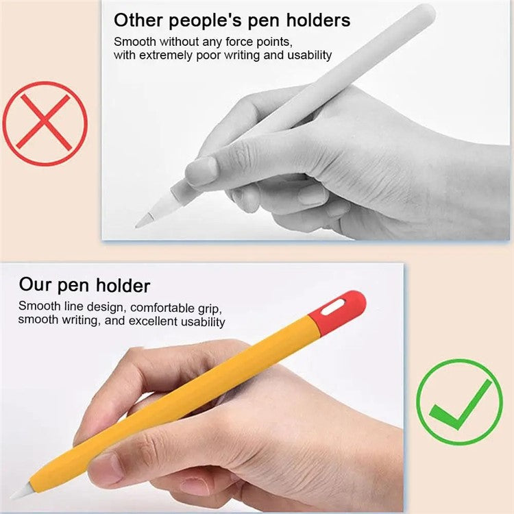 For Apple Pencil (USB-C) Contrast Color Silicone Protective Sleeve Stylus Pen Anti-drop Cover - White