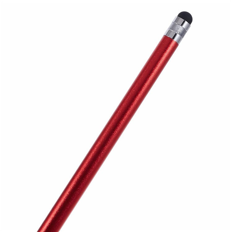 Dual Silicone Tips Passive Stylus Pen Sensitive Touch Writing Drawing Pencil - Red