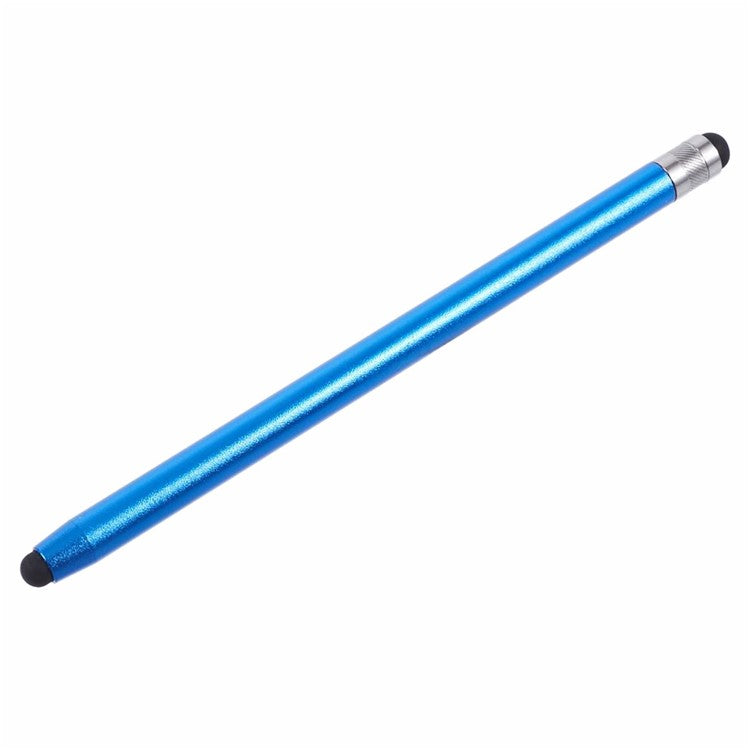 2Pcs Passive Stylus Pen Smooth Writing Drawing Touch Screen Pencil with Dual Silicone Tips - Dark Blue