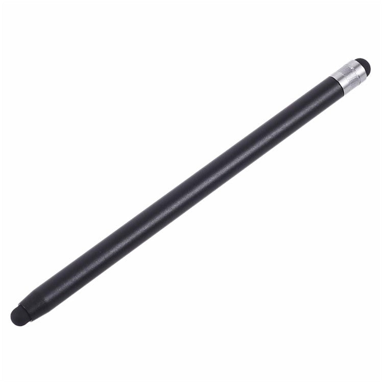 2Pcs Passive Stylus Pen Smooth Writing Drawing Touch Screen Pencil with Dual Silicone Tips - Black