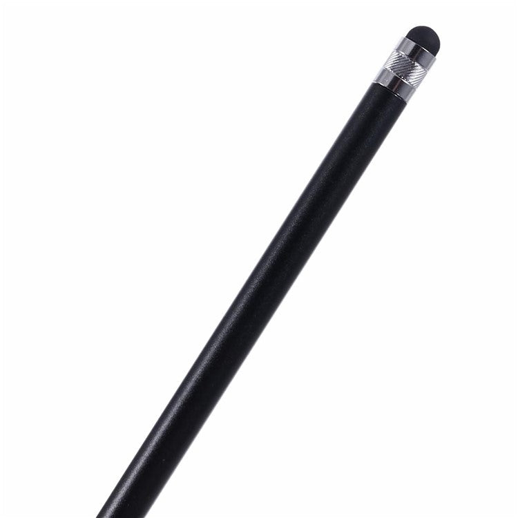 2Pcs Passive Stylus Pen Smooth Writing Drawing Touch Screen Pencil with Dual Silicone Tips - Black