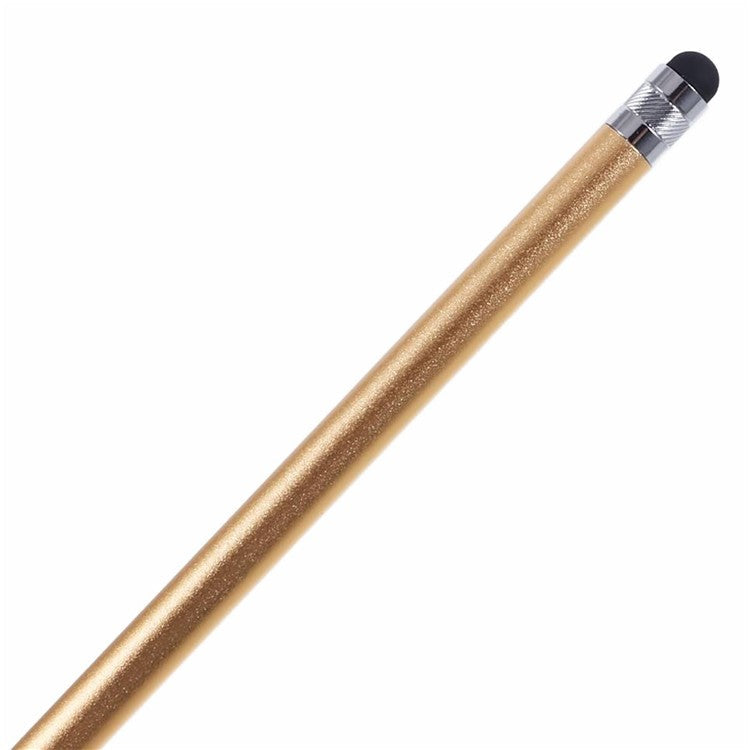 2Pcs Passive Stylus Pen Smooth Writing Drawing Touch Screen Pencil with Dual Silicone Tips - Gold