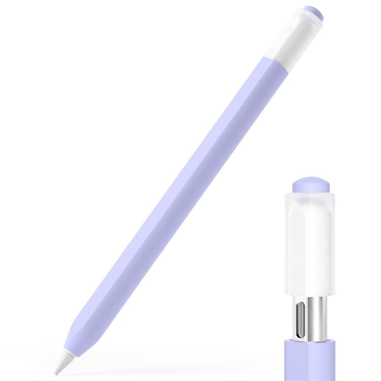 For Apple Pencil (USB-C) Stylish Silicone Sleeve Stylus Pen Protective Cover - Purple