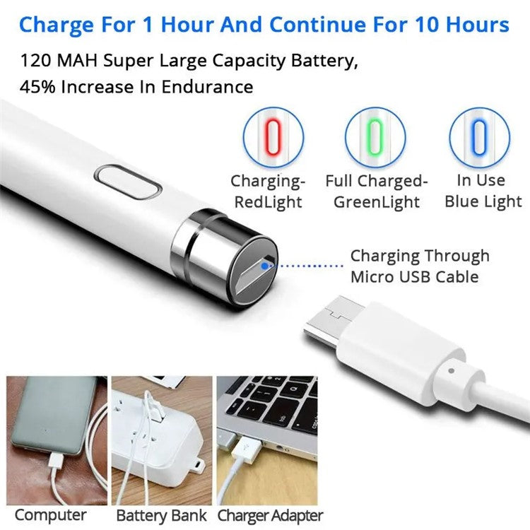 Lightweight Active Capacitive Stylus Pen for Cell Phone, Tablet Writing Drawing Pencil