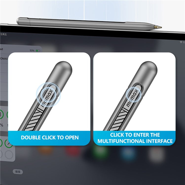 MOMAX MAG LINK Pro Transparent Capacitive Stylus Magnetic Adsorption Touch Screen Pen for iPad - Titanium Gold