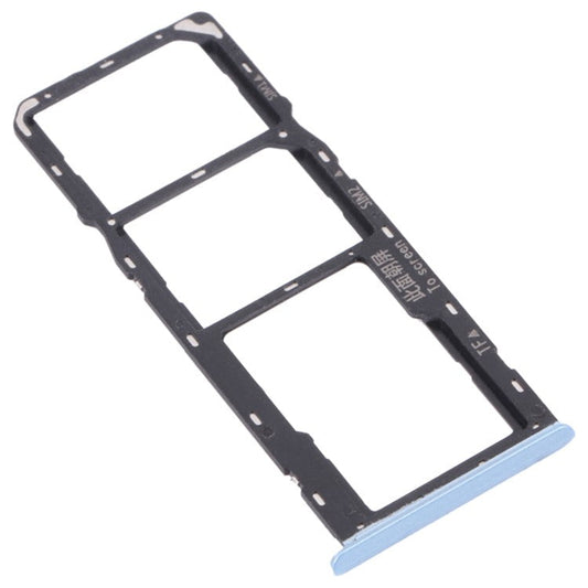 For Realme C11 (2021) RMX3231 Dual SIM Cards + Single TF Card Tray Holder Replacement (without Logo) - Blue