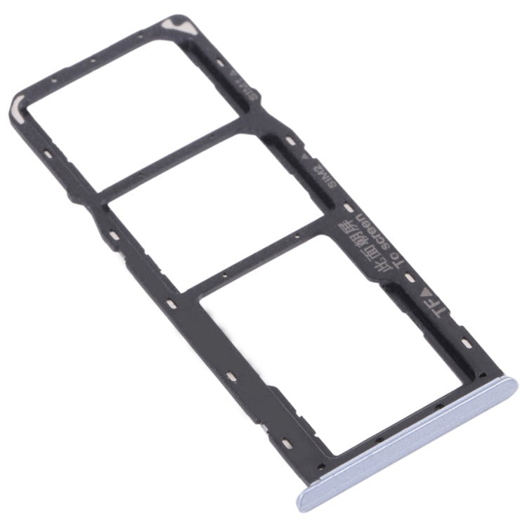 For Realme C12 RMX2189 Dual SIM Cards + Single TF Card Tray Holder Replacement (without Logo) - Silver