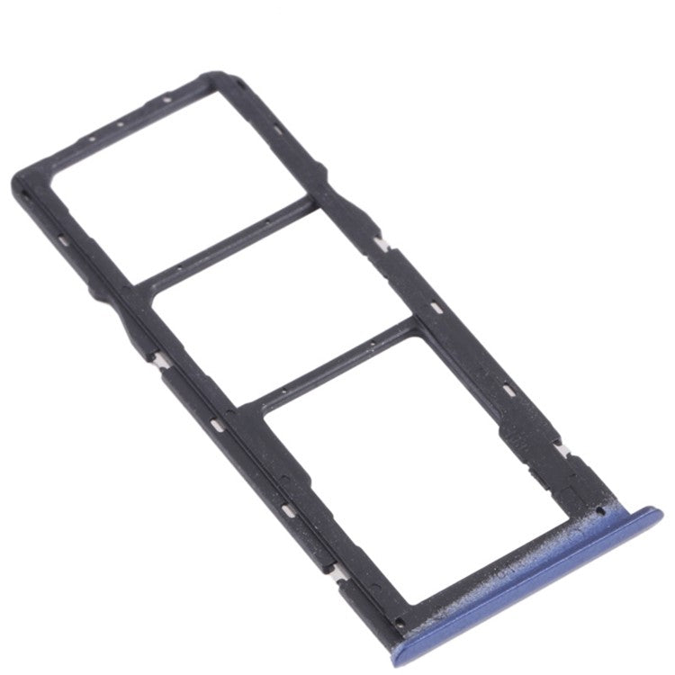 For Realme C15 RMX2180 Dual SIM Cards + Single TF Card Tray Holder Replacement (without Logo) - Blue