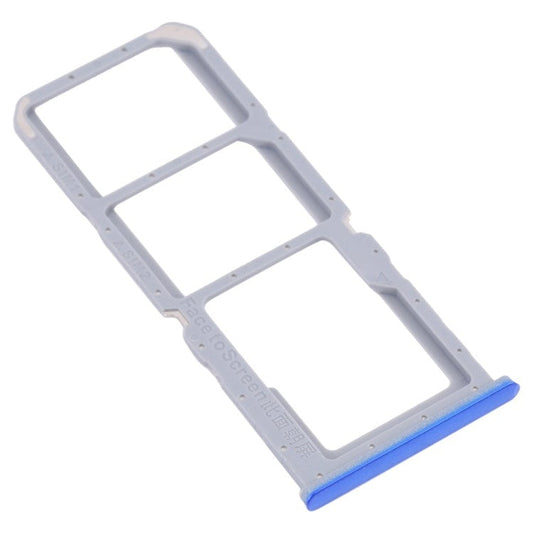 For Oppo A54 5G/4G Dual SIM Cards + Single for SD Card Tray Holder Replacement (without Logo) - Blue