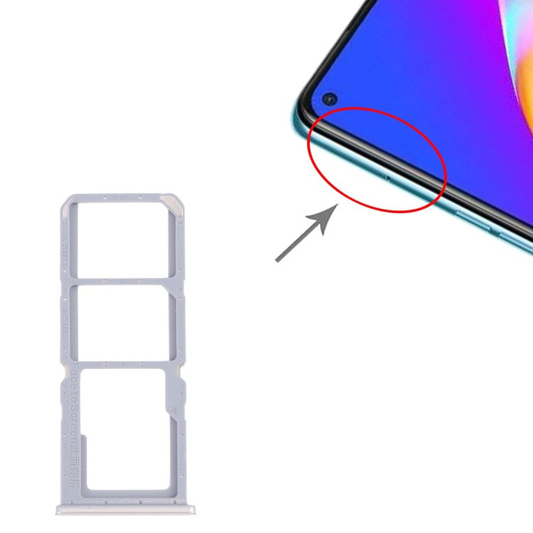 For Oppo A54 5G/4G Dual SIM Cards + Single for SD Card Tray Holder Replacement (without Logo) - Gold