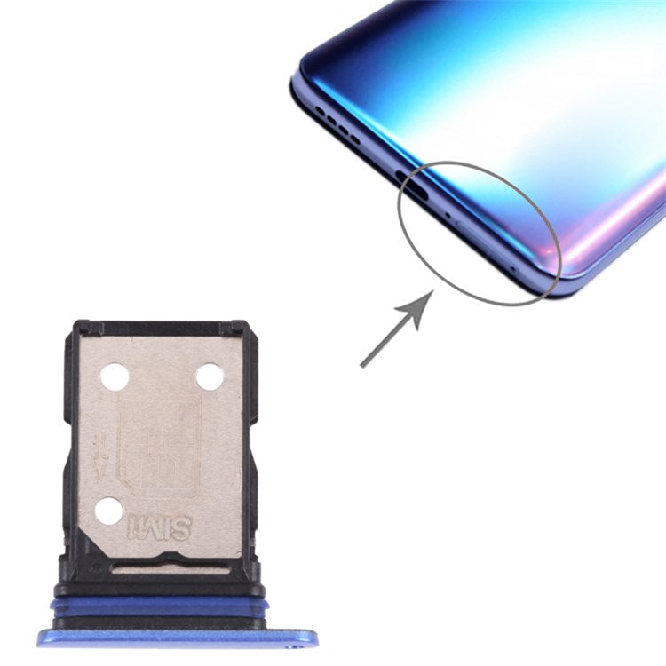For Realme X7 RMX2176 Dual SIM Card Tray Holder Replacement (without Logo) - Blue