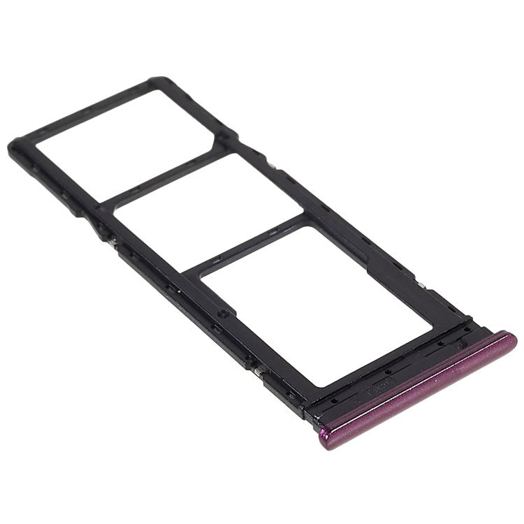 For Infinix Hot 9 Play X680, X680B, X680C Dual SIM Cards + Single SD Card Tray Holder Replacement (without Logo) - Purple