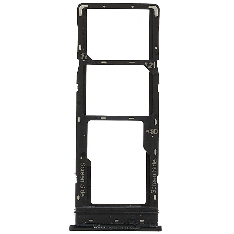 For Tecno Spark 5 Air KD6 Dual SIM Cards + Single SD Card Tray Holder Replacement (without Logo) - Black