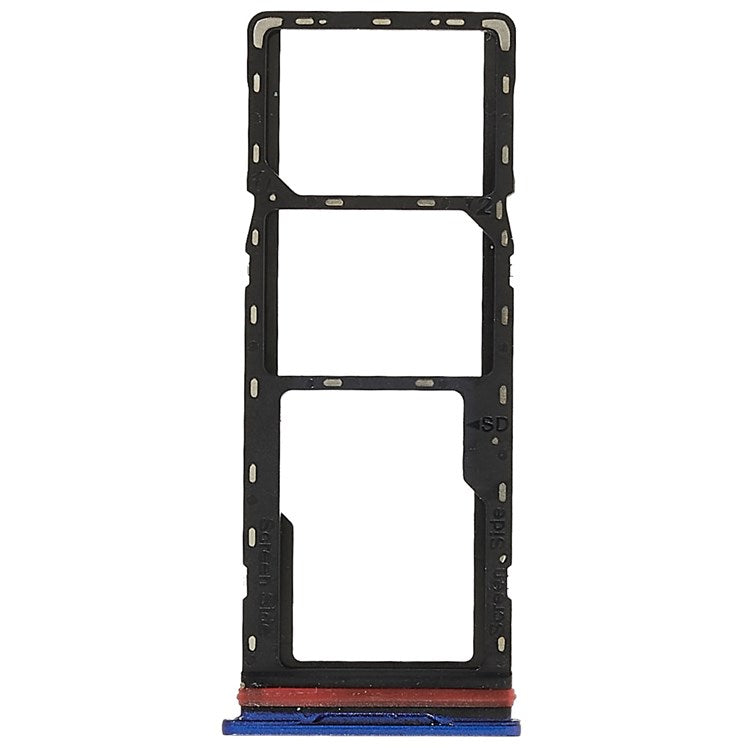For Tecno Spark 6 KE7 Dual SIM Cards + Single SD Card Tray Holder Replacement (without Logo) - Blue