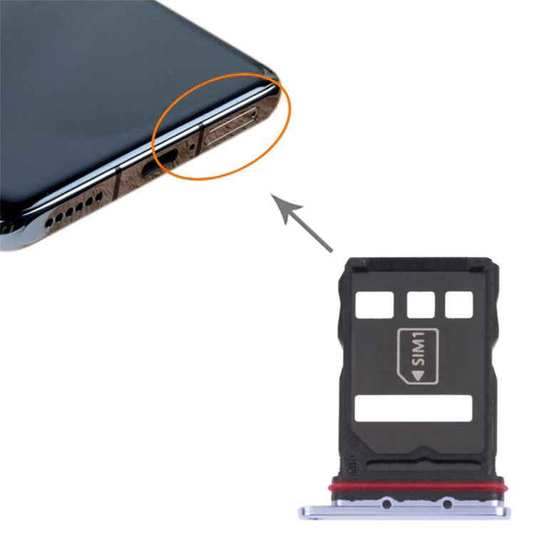 For Huawei P50 4G Dual SIM Card Tray Holder Replacement (without Logo) - Purple