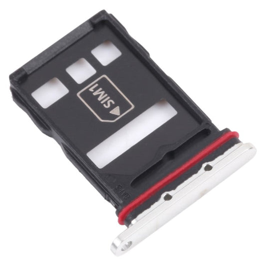For Huawei P50 4G Dual SIM Card Tray Holder Replacement (without Logo) - Silver