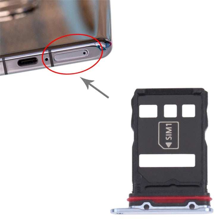 For Huawei P50 Pro 4G Dual SIM Card Tray Holder Replacement (without Logo) - Blue