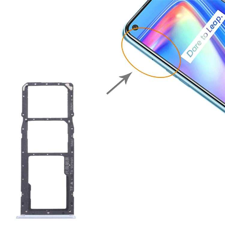 For Realme 7 (Global) / Realme 7 (Asia) Dual SIM Card + TF Card Tray Holder Replacement Part (without Logo) - White