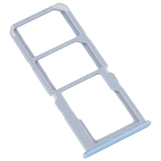 For Realme C30 4G Dual SIM Card + TF Card Tray Holder Replacement Part (without Logo) - Blue
