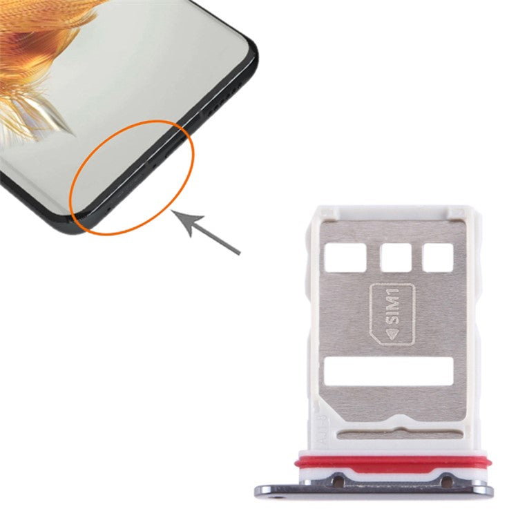 For Huawei Mate 50 Pro 4G SIM Card Tray Holder Replacement Part (without Logo) - Black