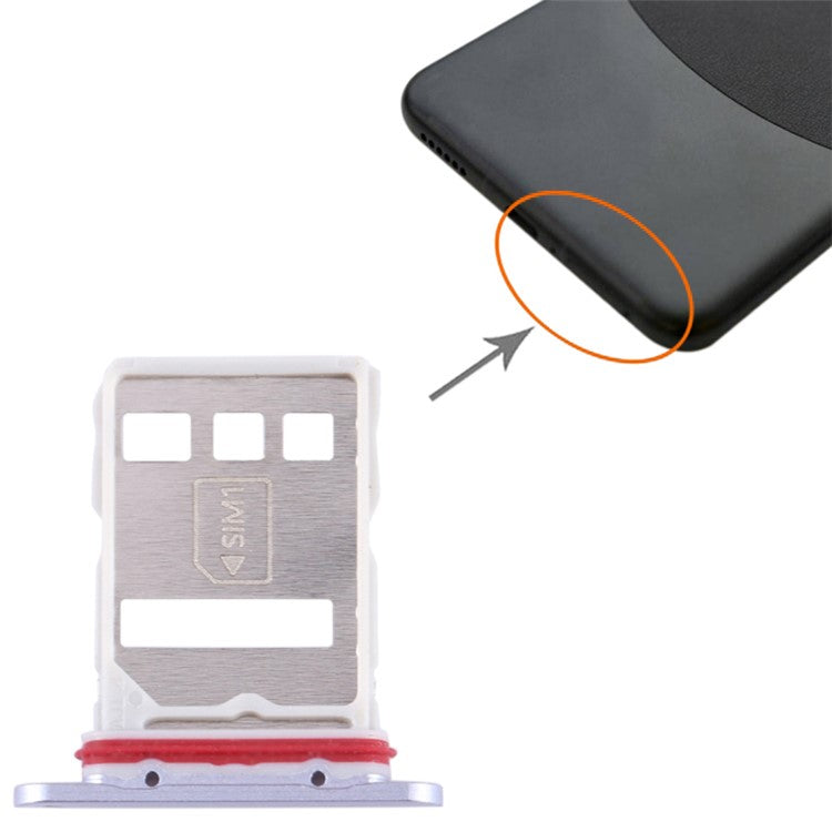 For Huawei Mate 60 SIM Card Tray Holder Replacement Part (without Logo) - Purple