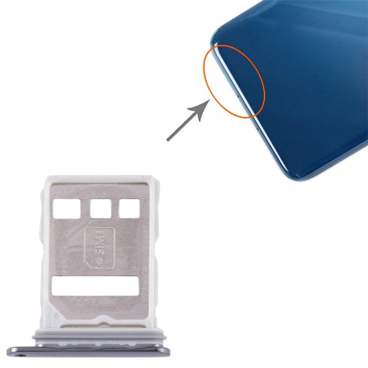 For Huawei P60 / P60 Pro SIM Card Tray Holder Replacement Part (without Logo) - Black