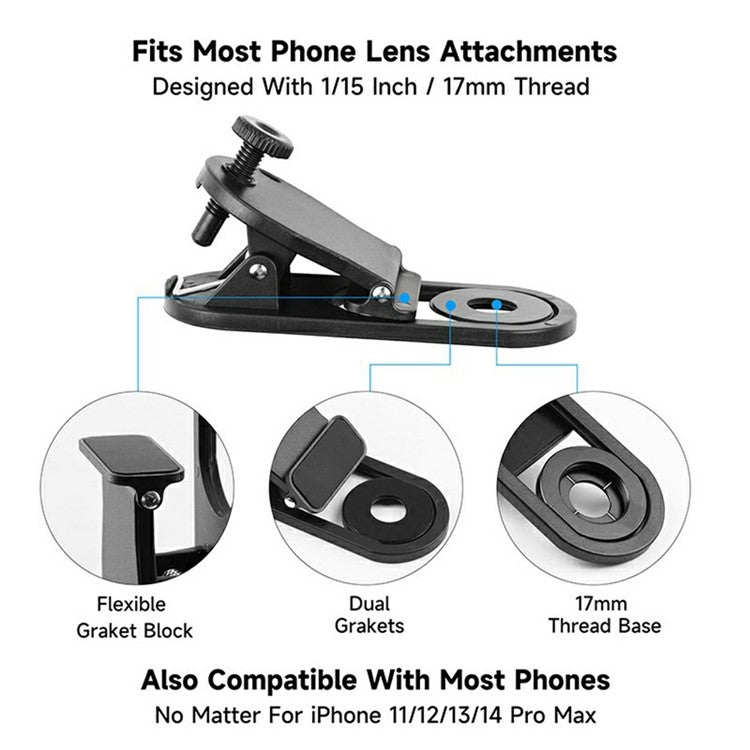 MARTVSEN M1 10X Magnification Smartphone Macro Lens Universal HD Distortion Free Close Up Filter Kit