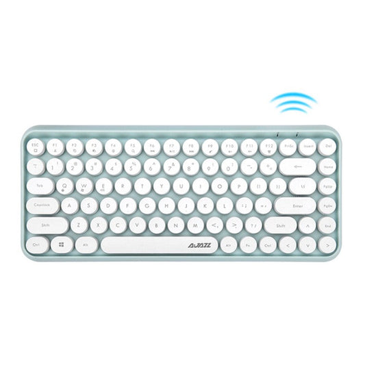 AJAZZ 308I Wireless Bluetooth Keyboard Retro Round Keycap 84-Key Keyboard - Green