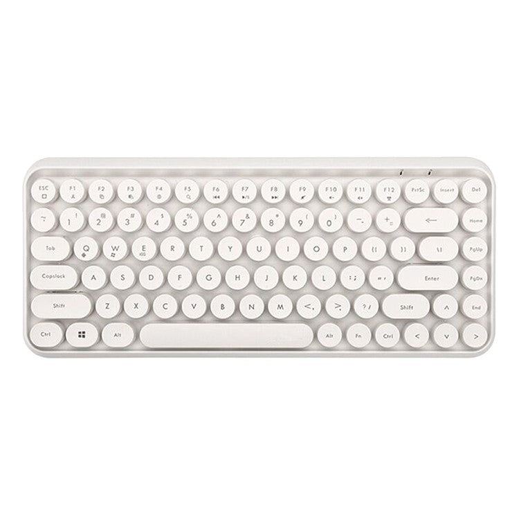 AJAZZ 308I Wireless Bluetooth Keyboard Retro Round Keycap 84-Key Keyboard - White