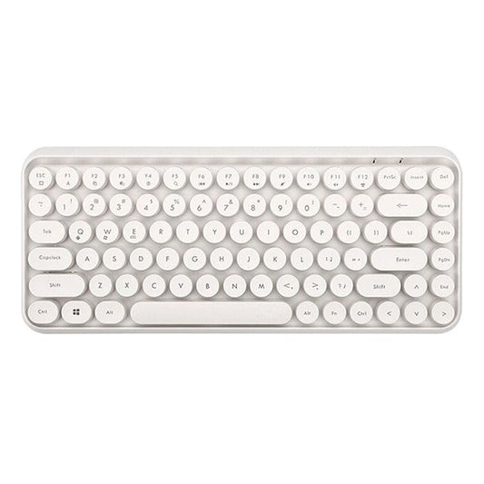 AJAZZ 308I Wireless Bluetooth Keyboard Retro Round Keycap 84-Key Keyboard - White
