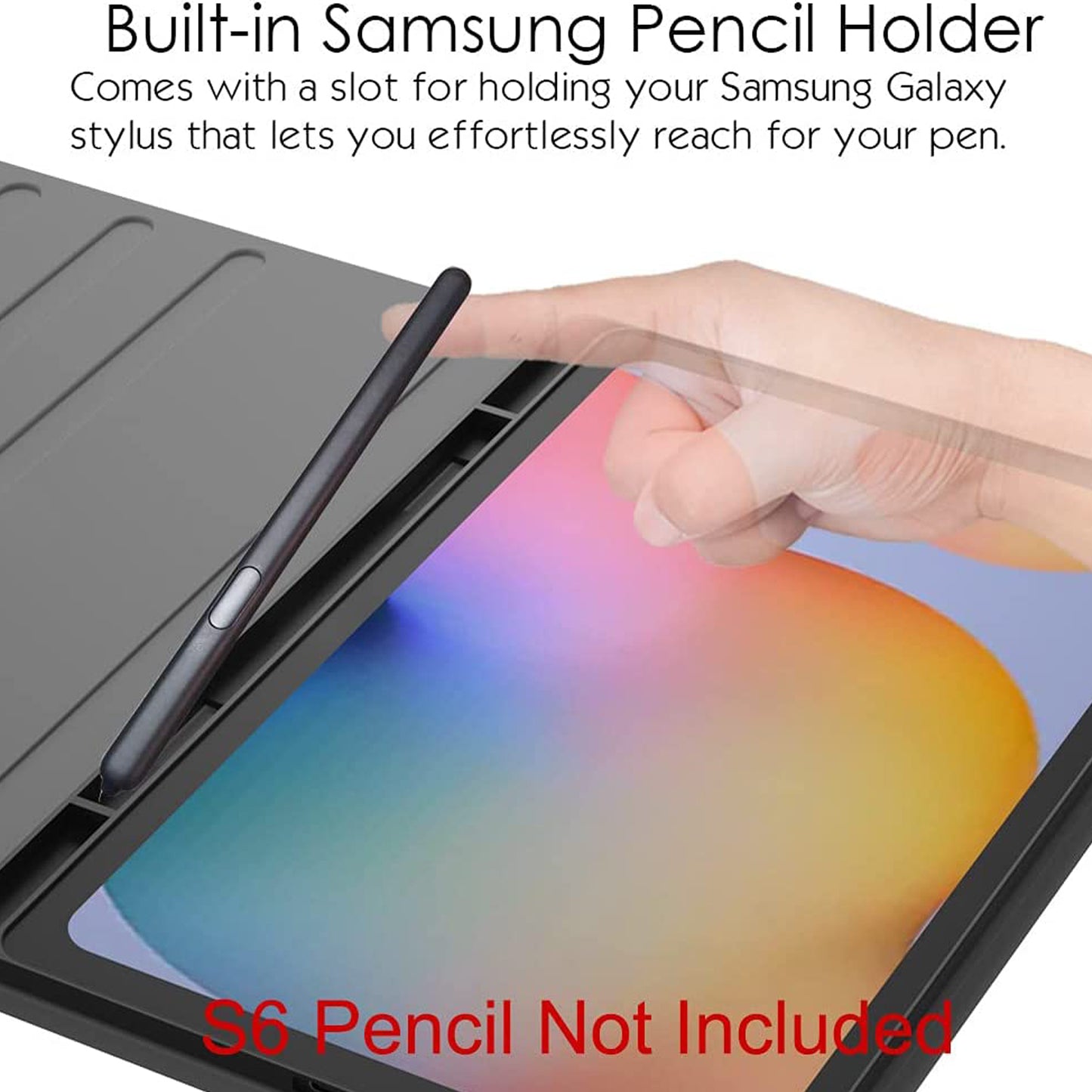 For Samsung Galaxy Tab S9+ / S9 FE+ Detachable Bluetooth Touchpad Keyboard Cover with S Pen Holder - Black