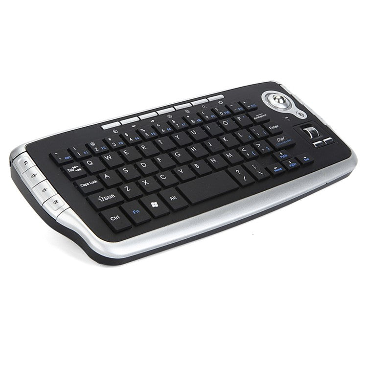 2.4G Wireless Keyboard Multimedia 1200DPI Trackball Air Mouse for Laptop PC - Silver