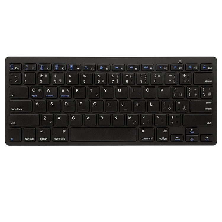 X5 Lightweight Ultra-thin Bluetooth Keyboard Portable Wireless Keyboard for Apple/Android OS (German) - Black