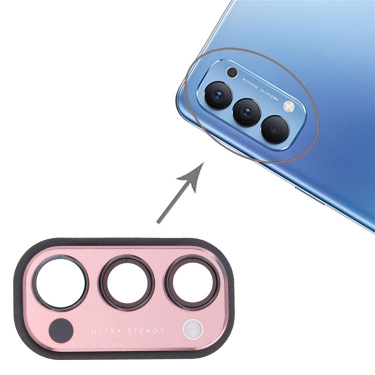 OEM Back Camera Lens Holder Cover with Glass Part (without Logo) for Oppo Reno4 5G PDPM00/PDPT00/CPH2091 - Red
