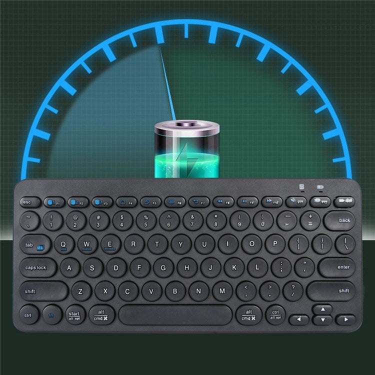 K380 Bluetooth 5.0 Wireless 78 Keys Keyboard Low Noise Computer Laptop Round Keycaps Keyboard - Black