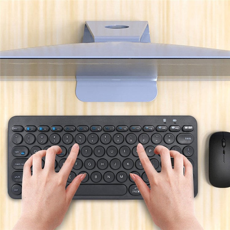 K380 Bluetooth 5.0 Wireless 78 Keys Keyboard Low Noise Computer Laptop Round Keycaps Keyboard - Black