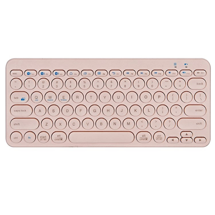 K380 Bluetooth 5.0 Wireless 78 Keys Keyboard Low Noise Computer Laptop Round Keycaps Keyboard - Pink